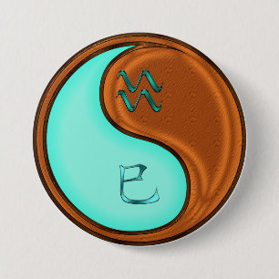 Aquarius & Wood Snake 7.5 Cm Round Badge