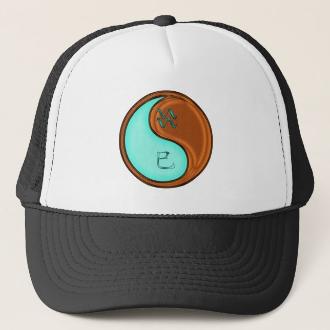 Aquarius & Wood Snake Trucker Hat (Front)