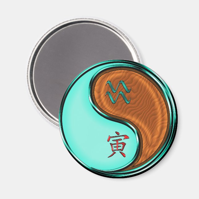 Aquarius & Wood Tiger Magnet (Front/Back)