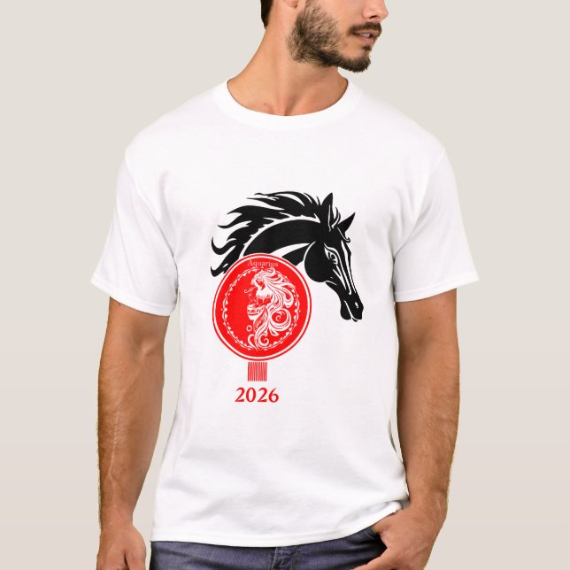 Aquarius x Year of the Horse 2026 T-Shirt (Front)