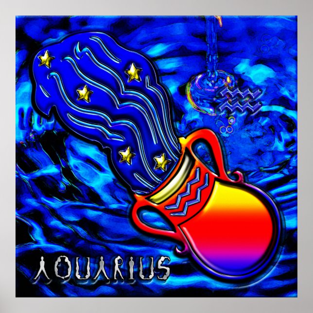 Aquarius Zodiac Art Poster (Front)