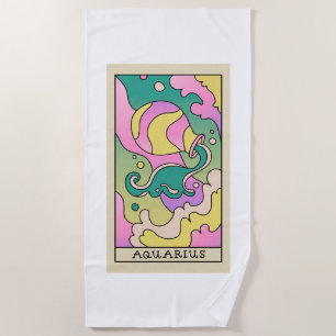 Aquarius Zodiac Beach Towel