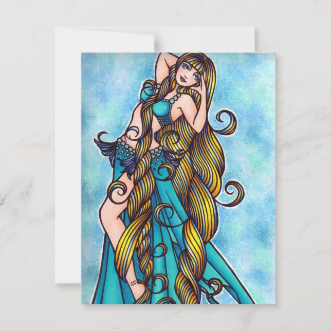 Aquarius Zodiac Belly Dance Card (Front)