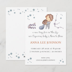 Aquarius Zodiac Birth Announcement