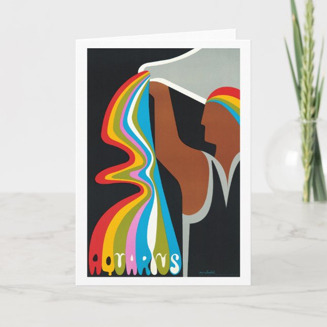 Aquarius Zodiac Birthday Card (Front)