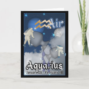 Aquarius Zodiac Birthday card