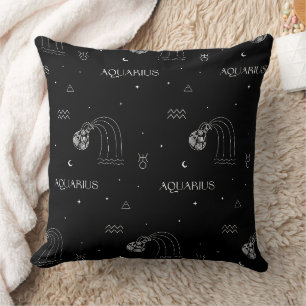 Aquarius Zodiac - Celestial Water Bearer (1) Cushion