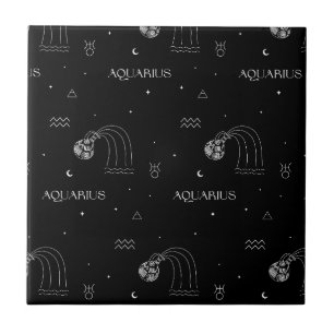 Aquarius Zodiac - Celestial Water Bearer (1) Tile