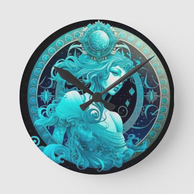 Aquarius Zodiac Clock (Front)