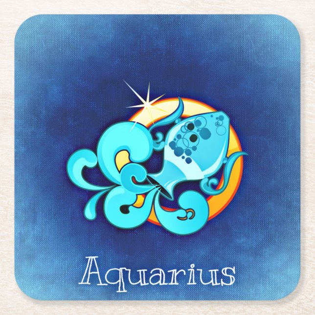 aquarius zodiac coasters (Front)