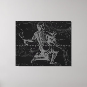 Aquarius Zodiac Constellation Hevelius 1690 Canvas Print