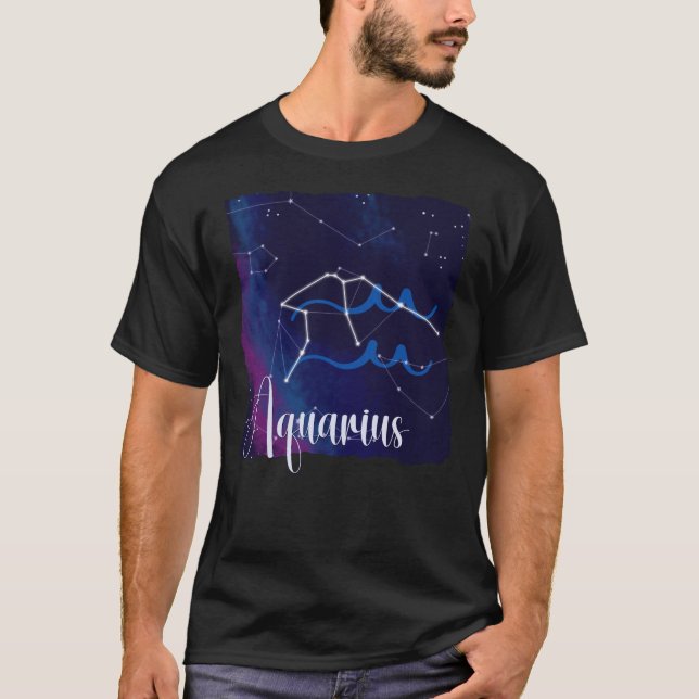 Aquarius Zodiac Constellation T-Shirt (Front)