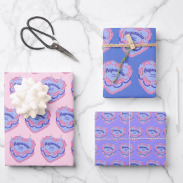Aquarius Zodiac Coquette Heart Birthday Cake Wrapping Paper Sheet
