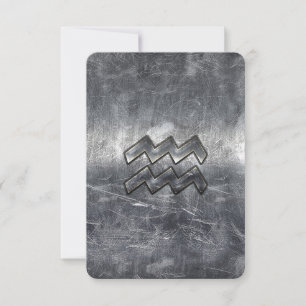 Aquarius Zodiac Distressed Silver Steel Style