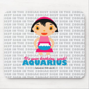 Aquarius Zodiac for kids Mouse Mat