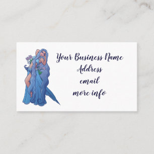 Aquarius Zodiac Goddess Belly Dancer Art Birthday Business Card