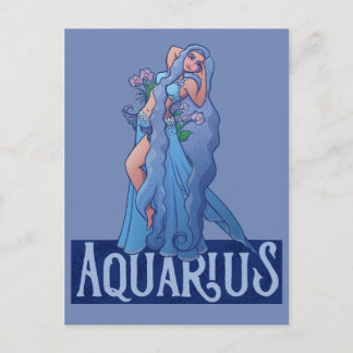 Aquarius Zodiac Goddess Belly Dancer Art Birthday Postcard