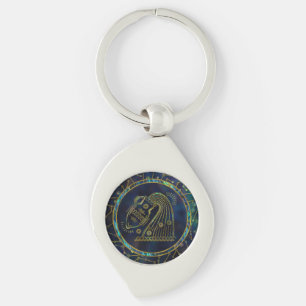 Aquarius Zodiac Gold Abalone on Constellation Key Ring