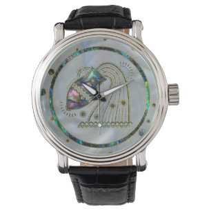Aquarius Zodiac Gold Abalone on Constellation Watch