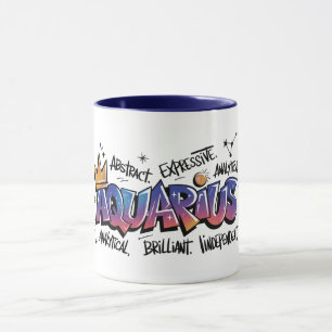 Aquarius Zodiac Graffiti  Mug