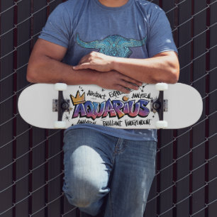 Aquarius Zodiac Graffiti  Skateboard