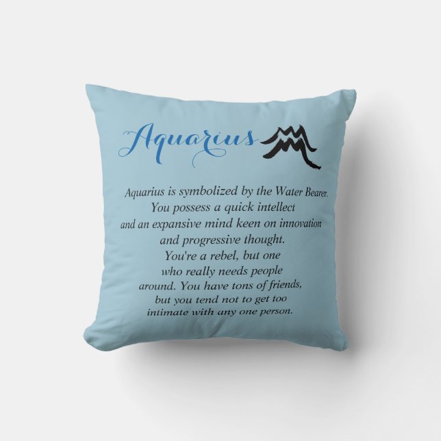 Aquarius Zodiac Horoscope Cushion (Front)