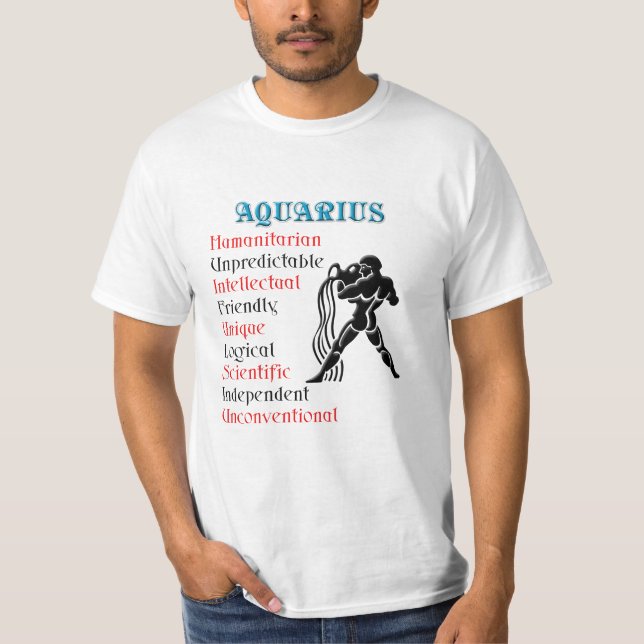 Aquarius Zodiac Horoscope Sign T-Shirt (Front)
