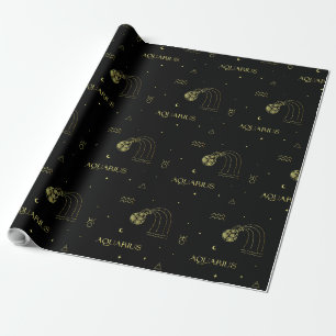 Aquarius zodiac horoscope star sign gradient wrapping paper