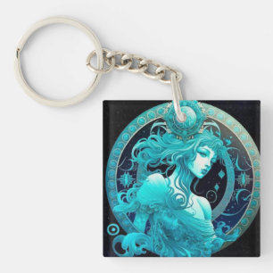 Aquarius Zodiac Keychain