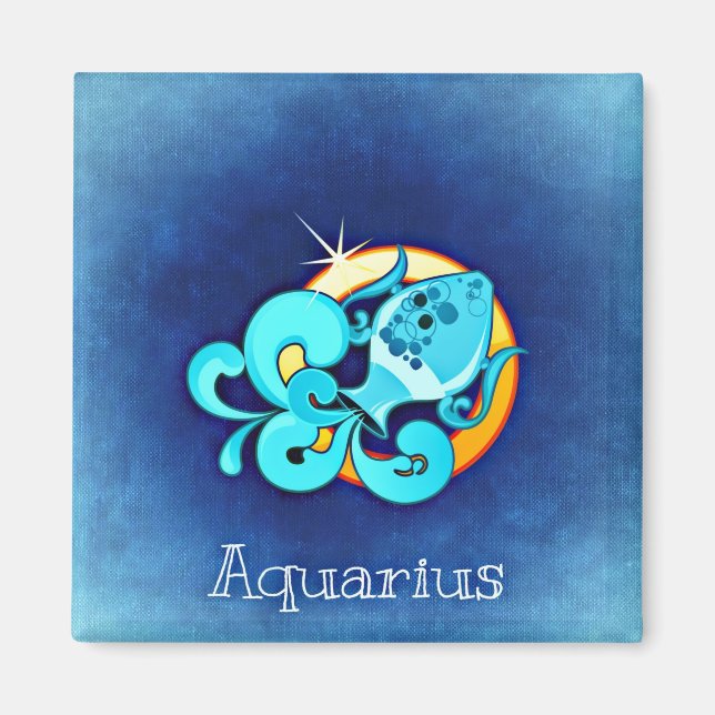 aquarius zodiac magnet (Front)