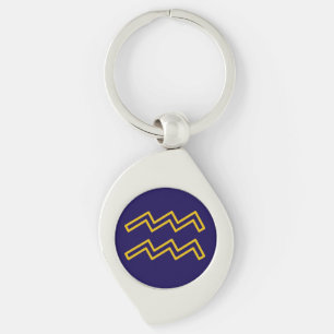 Aquarius Zodiac Metal Keychain