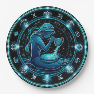 ♒ Aquarius Zodiac Party Decor Gift For Fans 🎉 Paper Plate