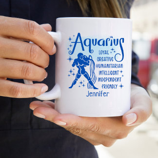 Aquarius Zodiac Personalised Traits Horoscope Coffee Mug
