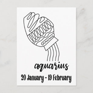 Aquarius, Zodiac Postcard