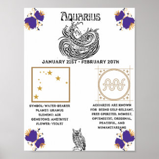 Aquarius Zodiac Poster