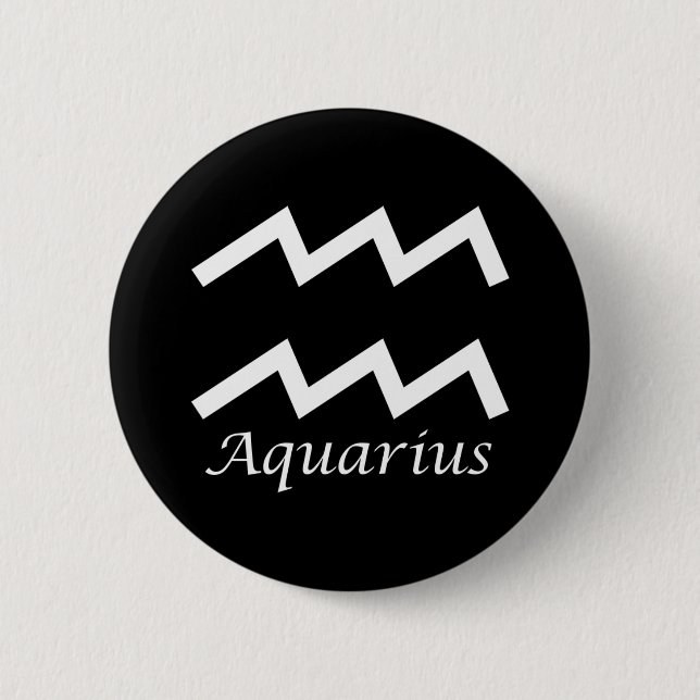 ‘Aquarius’ Zodiac Sign 6 Cm Round Badge (Front)