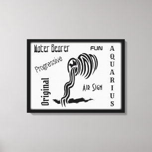 Aquarius Zodiac Sign and Symbol Framed