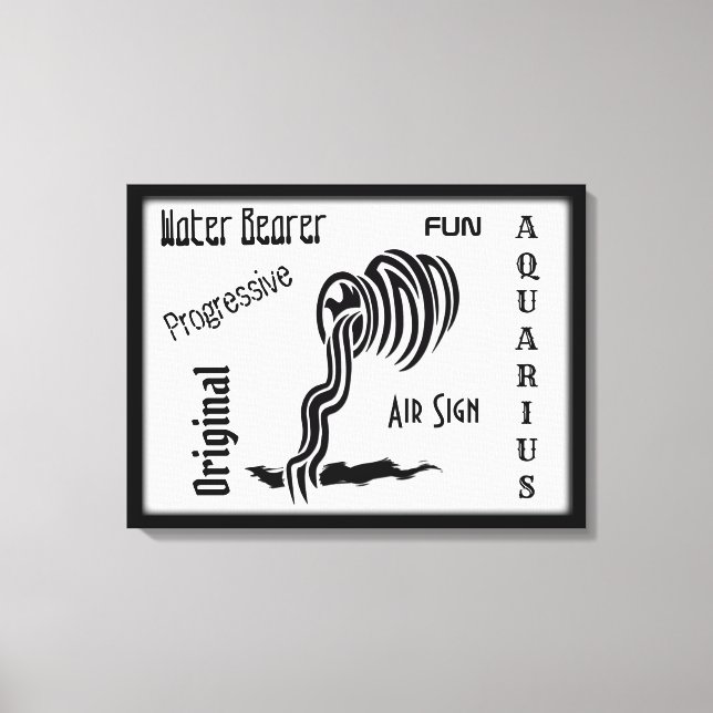 Aquarius Zodiac Sign and Symbol Framed (Front)