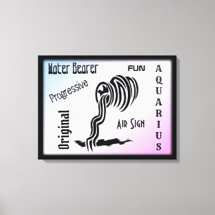Aquarius Zodiac Sign and Symbol Framed