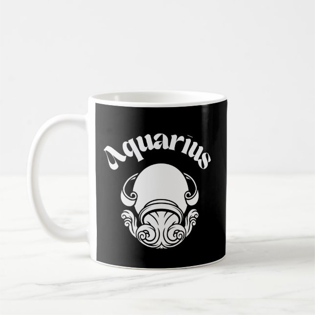 Aquarius Zodiac Sign Astrological Coffee Mug (Left)