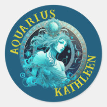 Aquarius Zodiac Sign Astrology Sticker