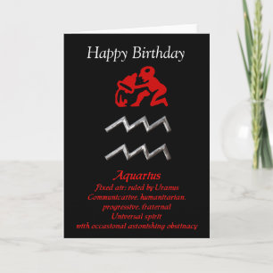 Aquarius Zodiac Sign Birthday Greeting Cards