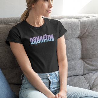 Aquarius Zodiac Sign | Blue Power Colour T-Shirt