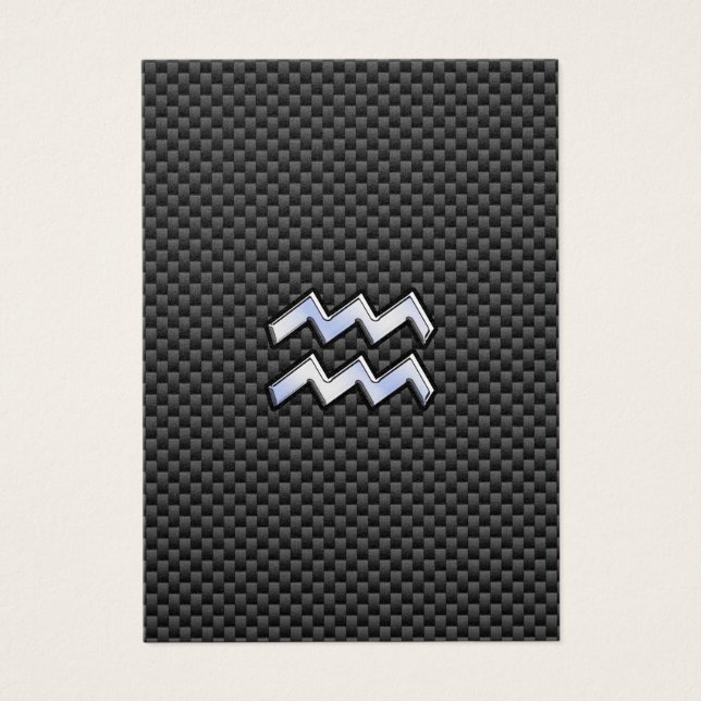Aquarius Zodiac Sign Carbon Fiber Style (Front)