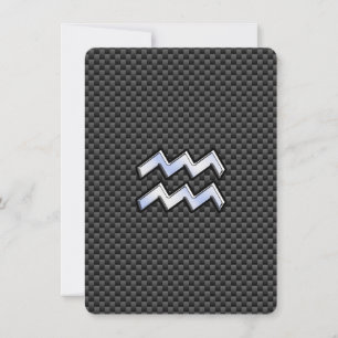 Aquarius Zodiac Sign Carbon Fibre Style
