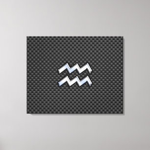 Aquarius Zodiac Sign Carbon Fibre Style