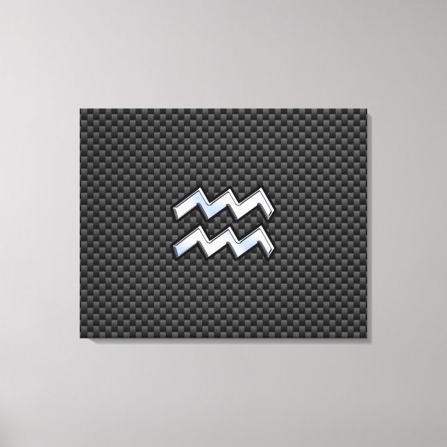 Aquarius Zodiac Sign Carbon Fibre Style (Front)