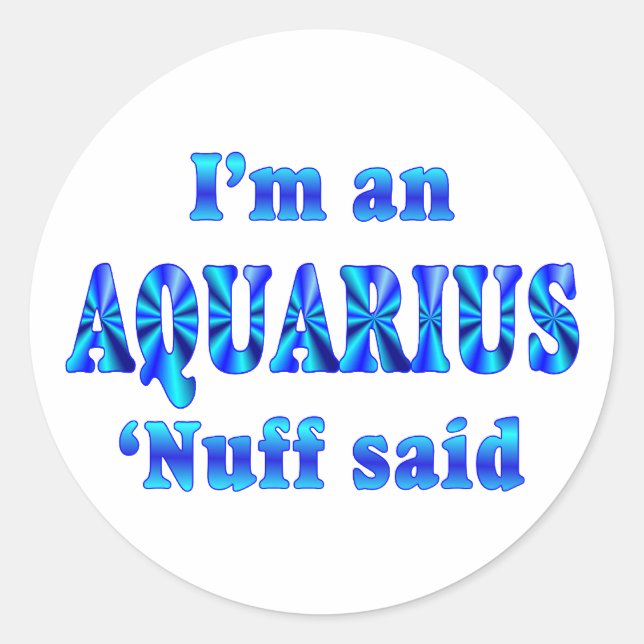 Aquarius Zodiac Sign Classic Round Sticker (Front)