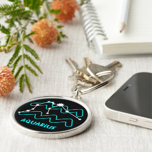 Aquarius Zodiac Sign Constellation Key Ring