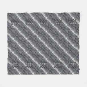 Aquarius Zodiac Sign Distressed Silver Steel Fleece Blanket